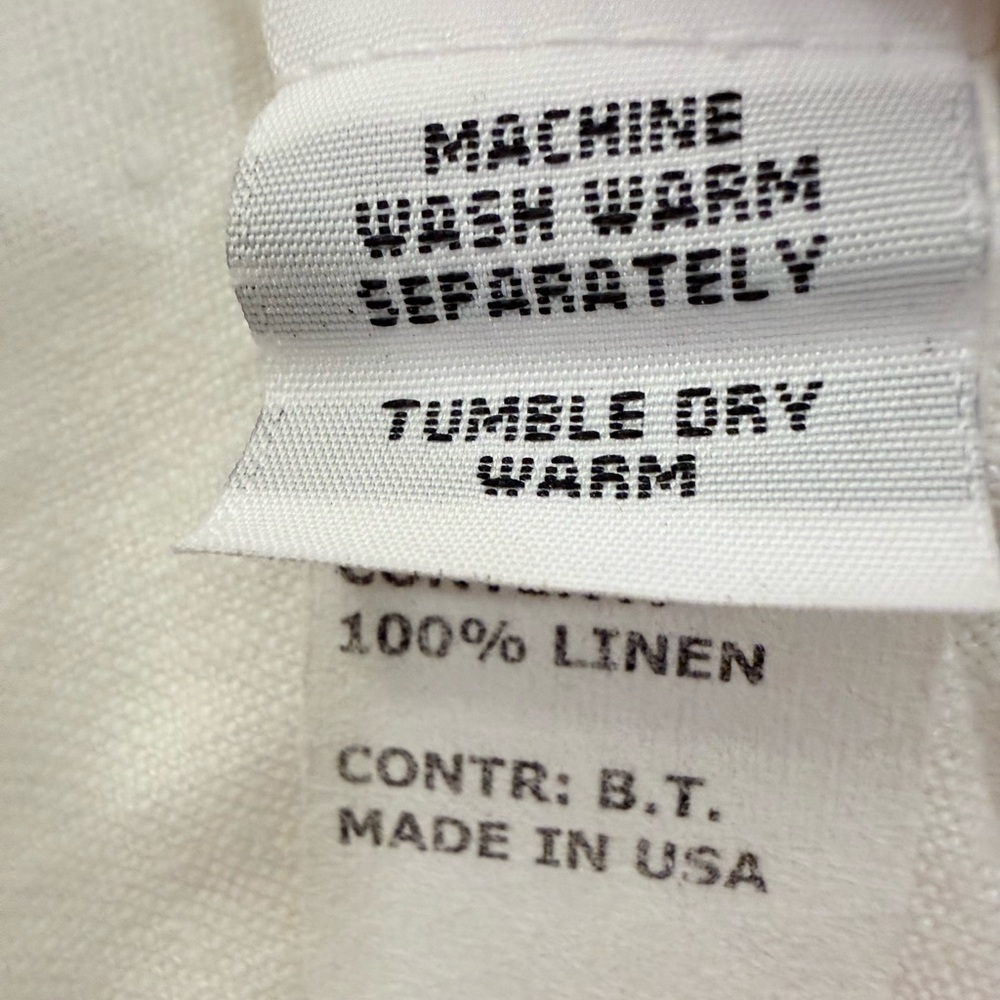 Cut Loose Women’s White Linen Tank Top Sleeveless Boxy Shirt Made in USA, Size L - Picture 6 of 7